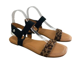 Sandalias UGG Rynell de leopardo para mujer 8 tobillos doble correa gamuza piel de becerro ropa de resort - Imagen 1 de 9