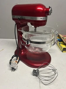 KitchenAid 6 Quart Stand Mixer Pro 600 Design Series Glass Bowl Red KF26M2CSR - Picture 1 of 9
