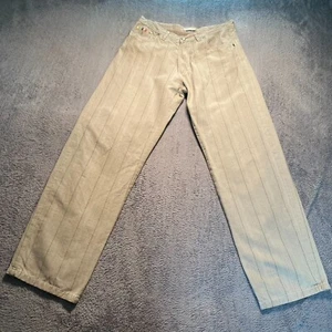 Sur La CoteTrousers Women 48 W32 L30 Brown Straight Pin Stripe Pants - Picture 1 of 17