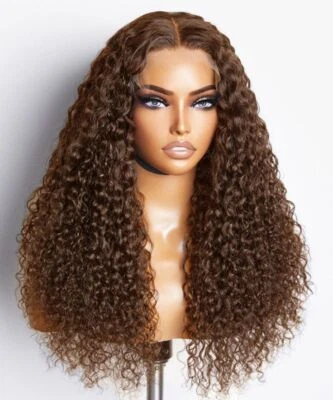  Loose Deep Curly T Part Lace 100% Human Hair Wig Pre Plucked - Image 1 of 4