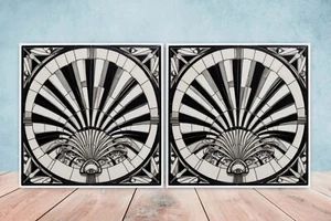 Art Deco Design Keramikfliesen - 2er Set Art Deco Wanddekor Fliesen, Art Deco Fliesen - Bild 1 von 3