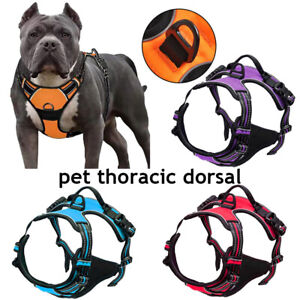Dog Thoracic Dorsal Harness Vest Strong Padded Handle Adjustable Reflective 