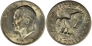 1972 $1 BU Copper-Nickel Clad Eisenhower Dollar Type 3 - Picture 1 of 4