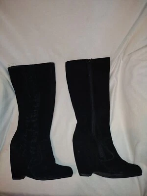 Botas hasta la rodilla Mia Giovanna de gamuza negras para mujer 10M Foto 1 de 4