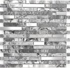 Natursteinmosaik grau glas Fliesenspiegel Kche Wand Bad WC 87-MV778 | 10 Matten
