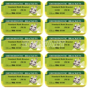 ETERFANT Dental Ortho Brackets Braces Standard Metal ROTH 018 3 Hooks 20Pcs/pack - Picture 1 of 14