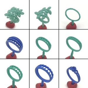 9 Stück Kleines Ring Design mit Löchern, Metall Blatt Ring | Wachsmuster Form WRB355 - Bild 1 von 3