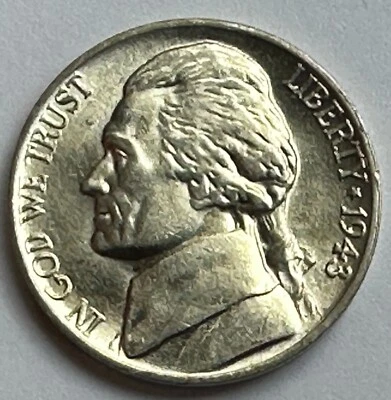 1943-P SILVER JEFFERSON WAR NICKEL - WDDO-007 and WRPM-009 - CH BU - FREE SHIP! - Image 1 of 4