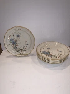 6 Vintage Mikasa BLUE DAISIES Dinner plates set 10 3/4", EB804, Excellent / Mint - Picture 1 of 10