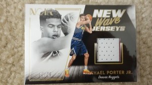 2018 Panini Noir New Wave Jerseys 16/25 Michael Porter Jr #NW-MPJ Rookie RC