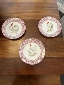 Juego de 3 platos básicos de porcelana para el hogar gallo/gallina de 7,5" ¡decoración de pared! - Imagen 1 de 8