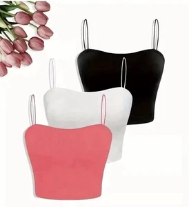 3 Pack Solid Color Cami Top Spaghetti Strap - Picture 1 of 4