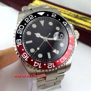 Reloj automático para hombre 43 mm Bliger esfera estéril negra GMT fecha cristal zafiro - Imagen 1 de 6