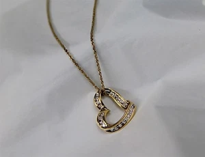 10k Yellow Gold Chain & Heart Pendant w/20 Diamonds ~ 4.3gr - Bild 1 von 9