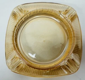 Jeannette Ringelblume KARNEVAL Depression irisierend Glas quadratisch ASCHENBECHER Vintage - Bild 1 von 4