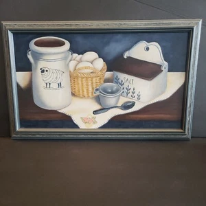 Vntg Framed Art Carroll DuBeau 1995 Signed 17.75"X10.75" Kitchenalia Country - Picture 1 of 11