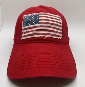 US Flag Cap Hat Adult Adjustable Red 100% Cotton  - Picture 1 of 7