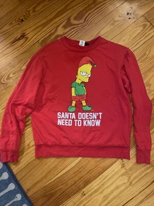 The Simpsons Bart Weihnachtssweatshirt Santa Doesn’t Need To Know Herren Gr. M - Bild 1 von 4