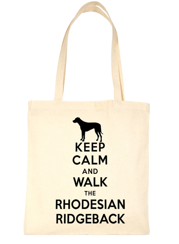 PRINTSHOP2000 Keep Calm and Walk Rhodesian Ridgeback Bag For Life Shopping Tote Bag
