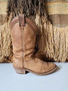 Abilene Marrón Cuero Aceitado Pull On Western Vaquero Bota de Paseo Mujer Talla 6,5M - Imagen 1 de 8
