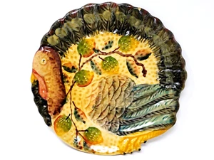Vintage Hand Painted in Italy Majolica Italica ARS Ceramic Turkey Serving Dish - Picture 1 of 11
