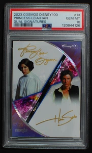 🌟 PRINCESS LEIA / HAN SOLO - 2023 Cosmos Disney 100 AUTO SIGNATURE /25 - PSA 10 - Picture 1 of 2