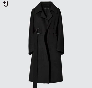 UNIQLO AND LEMAIRE Wool Cashmere Robe Coat Long Doubleface Belted S Black Me - Bild 1 von 6