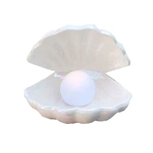 Ceramics Shell Pearl Light Led Lamp Portable Night Light Tabletop Light,Chris... - Picture 1 of 9