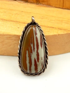 Vintage Owyhee Jaspis gestreift Anhänger Seil Twist South Western - Bild 1 von 5