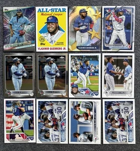 Lotto carte da baseball VLADIMIR GUERRERO JR 2022-2025! 12x Schede Blue Jays Cromate - Foto 1 di 2