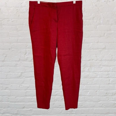 NEW Massimo Dutti Women Size 10 Dress Pants Coral RED Stretch Straight Leg - Image 1 of 4