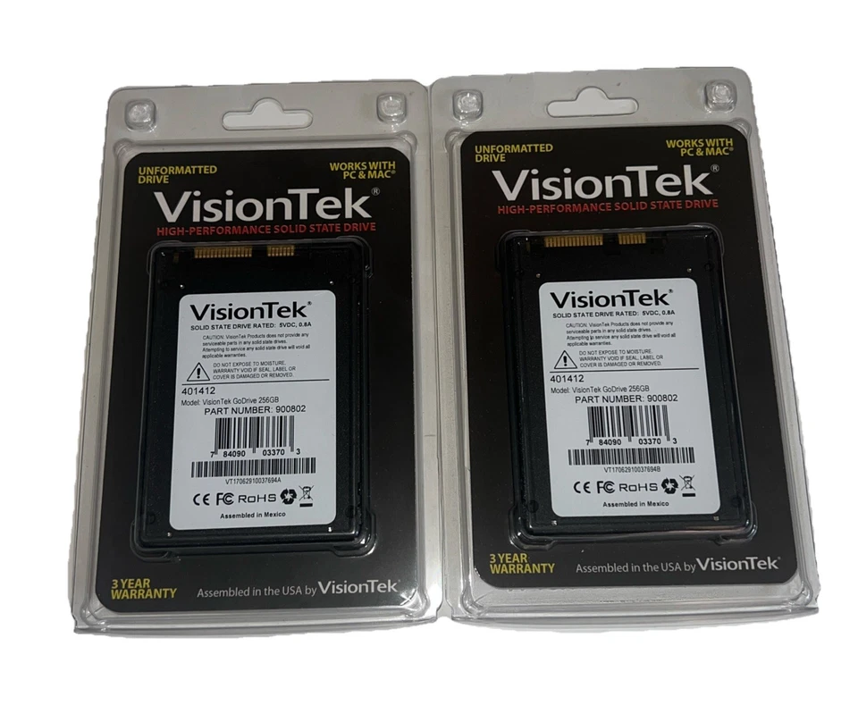 Lote de 2 SSD internos VisionTek 256GB 7mm 2.5 - 900802 Foto 1 de 2
