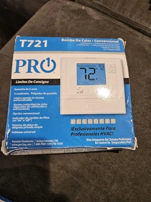 PRO1 IAQ T721 Digital Non-Programmable Thermostat, 2 Heat - 1 Cool Heat Pump - Image 1 of 2