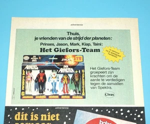 G-FORCE BATTLE OF THE PLANETS 'GIEFORS-TEAM' MAGAZINE ADVERT 1980 DONALD DUCK - Picture 1 of 2