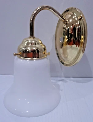 Progress Lighting P3373-10 Opal Glass 1-Light Wall Sconce, Polished Brass vanity - Image 1 of 4