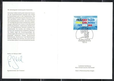 Germany 2006 Erstausgabe FDC Mi 2523 Sc 2371 Frisian Council 50th anniver. - Image 1 of 2