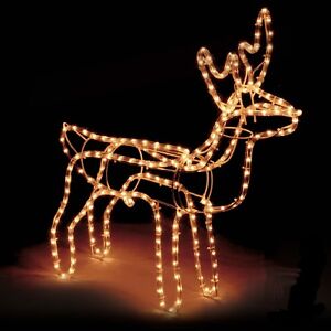 Large Christmas Reindeer Light Up Outdoor Garden Rope Decoration Silhouette