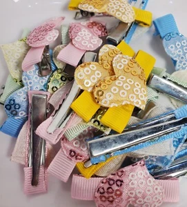 20 pcs blue,pink,green small girl hair clip pin bow girl Barrettes Blue dog - Picture 1 of 5