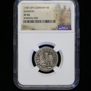 1700 Saint Heinrich Bamberg Germany NGC XF 40 Silver 4 Kreuzer - Picture 1 of 2