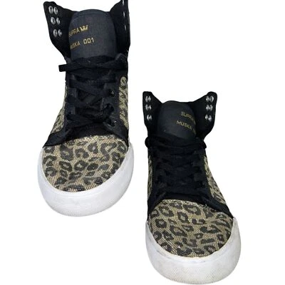 Camisetas altas Supra Muska 001 para mujer talla 7,5 con estampado de leopardo  Foto 1 de 4