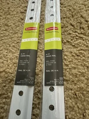 "Lote de 2 rieles colgantes superpuestos para armario configuración Rubbermaid 48"" vía rápida" Foto 1 de 4