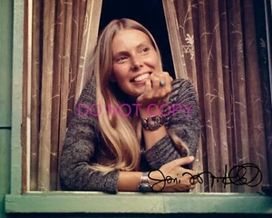 Joni Mitchell FIRMATO 8x10 RISTAMPA foto cantante Bob Dylan Folk Grammy FANTASTICO #1 - Foto 1 di 1
