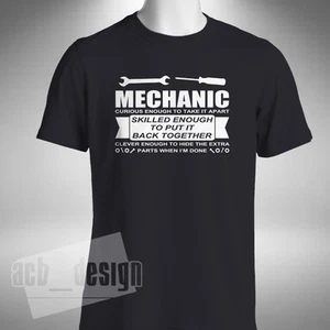 Mechanic T-Shirt Curious Enough To Take It Apart Funny Mechanic Technician - Picture 1 of 4