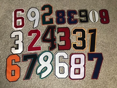 Mystery Lot Of 20 Pro Quality Sewn Jersey Number Patches Clothing craft Customiz - Image 1 of 4