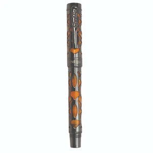 Conklin Endura Deco Crest Orange Gunmetal pluma estilográfica plumín Nib Variación de tamaño + regalo - Imagen 1 de 12