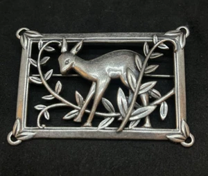 925 Sterling Norse Coro Baby Deer Brooch Pin 2in - 18.86g - Bild 1 von 3
