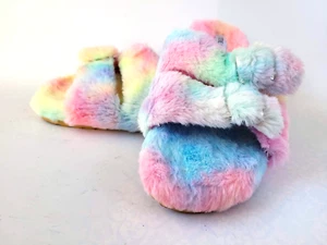 STEVE MADDEN Around Tie Dye Plush Open-toe Buckle Strap Slide Sandal women US 8M - Picture 1 of 15