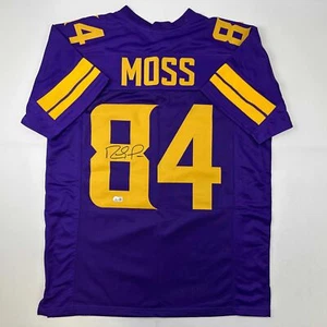 Autographed/Signed Randy Moss Minnesota Color Rush Purple Jersey Beckett BAS COA - Picture 1 of 4