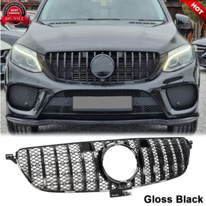 For Benz W166 GLE350 GLE400 GLE43 GLE63 GT 15-19 Black Front Bumper Grille Grill - Picture 1 of 12