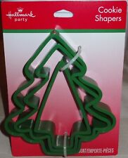 Hallmark Party Set of 3 COOKIE SHAPERS Cutters Holiday Christmas Trees Plastic